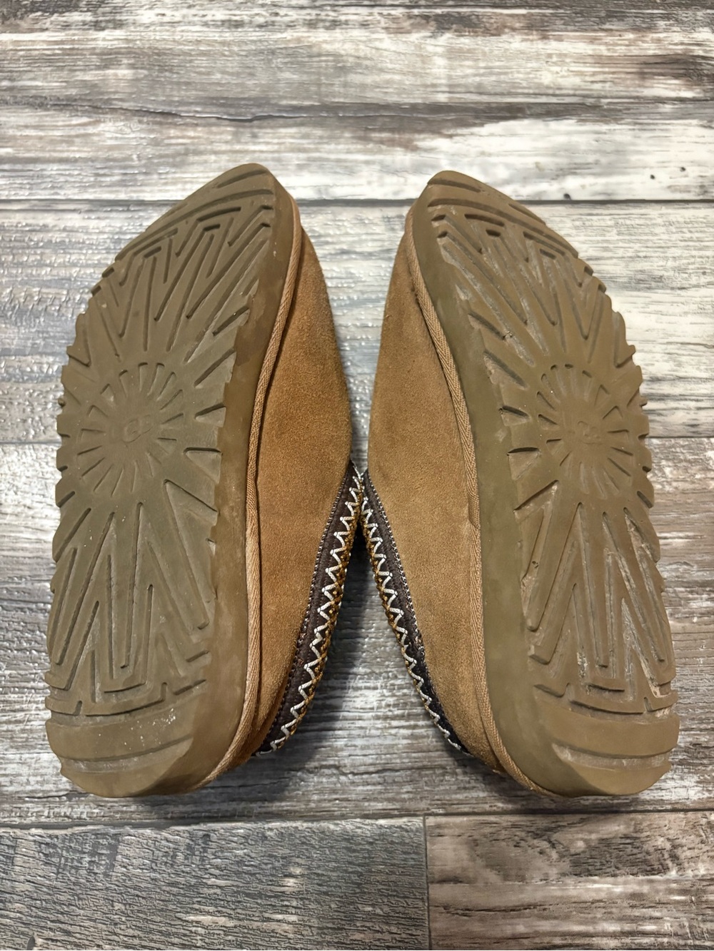 UGG Women's Chestnut Suede Shearling-Lined Slip-On Clog - Picture 5 of 6